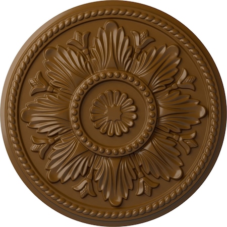 Ekena Millwork Edinburgh Ceiling Medallion (Fits Canopies up to 5 1/4"), Hand-Painted Smokey Topaz, 18"OD x 1 3/4"P CM18EDSTF